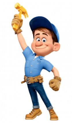 Fix It Felix Holding Hammer In the Air transparent PNG - StickPNG