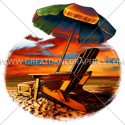 Beach Chair Vacation | Production Ready Artwork for T-Shirt Printing