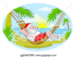 Stock Illustration - Santa claus in hammock relaxing in ...