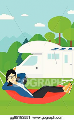 EPS Illustration - Woman lying in hammock. Vector Clipart ...
