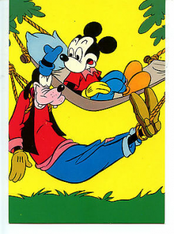 Mickey Mouse-Goofy Original Hammock-Disney Characters-Italy Comic Art  Postcard | eBay