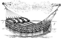 antique hammock illustration, black and white clip art ...