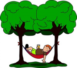 A Relaxing In Hammock Clipart - Clip Art Library