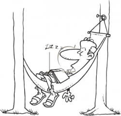 Royalty Free Clipart Image of a Man Sleeping in a Hammock ...
