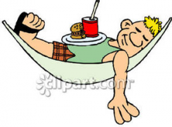 Man Sleeping In a Hammock with His Lunch on His Stomach ...