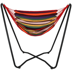 Sunnydaze Decor 5 ft. Fabric Hanging Hammock Chair Swing with Space-Saving  Stand in Sunset