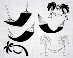 Hammock SVG, Hammock, Hammock Clipart, Vacation Svg, Cut Files For  Silhouette, Files for Cricut, Vector, Tropical Svg, Svg, Dxf, Png, Design