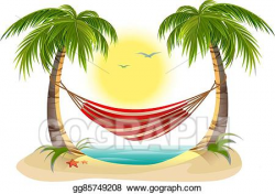 Vector Illustration - Beach vacation. hammock. EPS Clipart ...