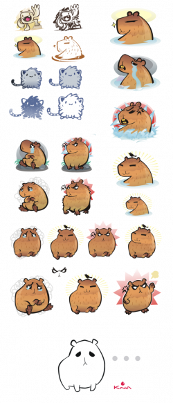 Capybara character tests by Kna on DeviantArt