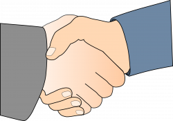 Clipart - Handshake with Black Outline (white man hands)