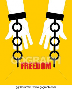 Vector Clipart - Freedom. broken fetters. liberation from ...