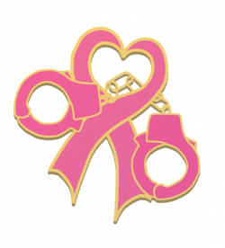 Breast Cancer Awareness handcuff lapel pin