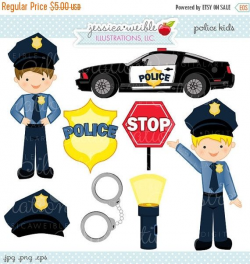 Police Kids Cute Digital Clipart - Commercial Use OK ...