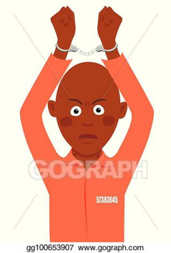 Vector Illustration - Young african american prisoner with ...