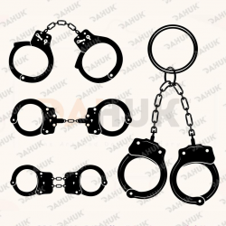 Handcuff Svg | Handcuff Clip Art | Handcuff Vector | Silhouette | Clipart |  Cuttable Design SVG, PNG, DXF & eps Designs