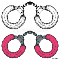 Pink handcuffs. Doodle style - Buy this stock vector and ...