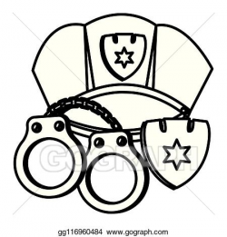 Vector Art - Police cap and handcuffs. EPS clipart ...