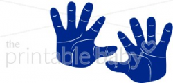 Blue Handprints Clipart | Baby Footprint Clipart
