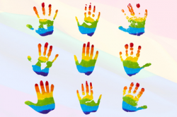 Rainbow Handprint Clipart, Rainbow Colored Hands