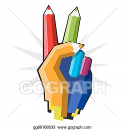 Vector Illustration - Color pencil hand. Stock Clip Art ...