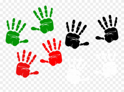 Handprint Clipart Finger Paint - Red And Green Handprint ...