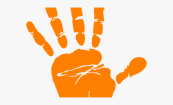 Orange Handprint Cliparts - Hand Print Clipart Black And ...