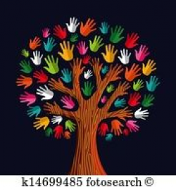Colorful solidarity hand tree Clipart | Christmas | Hand ...