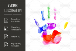 Handprint in vibrant colors of the rainbow By DvargShop ...
