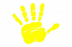 Hand Print Clip Art At Clker Com - Yellow Paint Hand Print ...