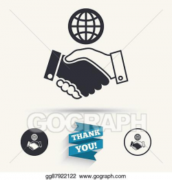 Vector Art - World handshake sign icon. amicable agreement ...