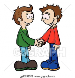 EPS Illustration - Two boys shaking hands. eps. Vector ...