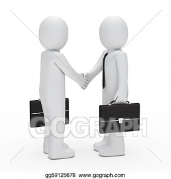 Stock Illustration - 3d businessman handshake. Clipart ...