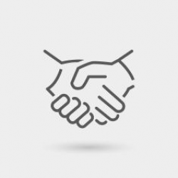 business handshake thin line icon vector art illustration ...