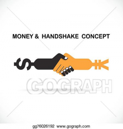 Clip Art Vector - Business partners shaking hands as a ...