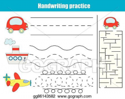 Vector Illustration - Handwriting practice sheet ...