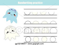 Vector Art - Handwriting practice sheet. educational ...