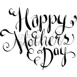 happy mothers day calligraphy art clipart. Royalty-free clipart # 398194