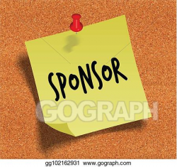 Clipart - Sponsor handwritten on yellow sticky paper note ...