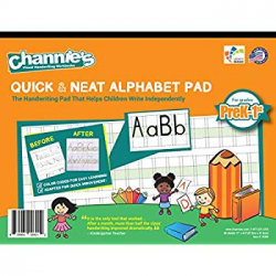 Channie's Quick & Neat Alphabet Writing Pad, Practice Handwriting &  Printing Workbook, 80 Pages Front & Back, 40 Sheets, Grades PreK – 1st,  Size 8.5” ...