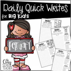 February Daily Quick Writing Prompts for BIG KIDS