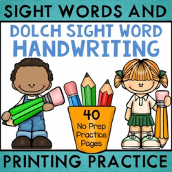 Dolch Sight Word Handwriting Practice Sheets