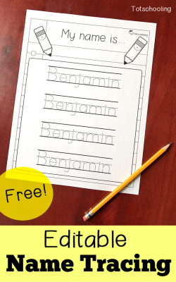 Editable Name Tracing Sheet | Totschooling - Toddler ...