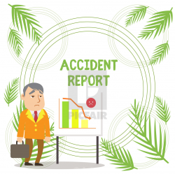 Handwriting text writing Accident Report. Concept meaning A ...