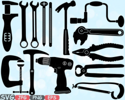 Mechanic Tools Silhouette SVG Cutting Files clipart Handyman SVG hammer  tool designs pliers Tools svg bundle -593S