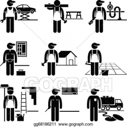 Vector Art - Handyman skilled jobs occupations. Clipart ...