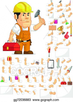 Vector Stock - Strong construction worker set. Clipart ...