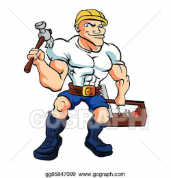 Vector Stock - Strong handyman. Clipart Illustration ...