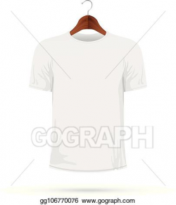 Vector Art - White t-shirt on a coat hanger. Clipart Drawing ...