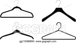 Vector Illustration - Plastic and metal wire coat hangers ...