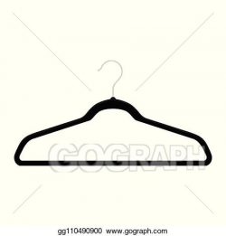 Vector Clipart - Black plastic coat hanger, clothes hanger ...